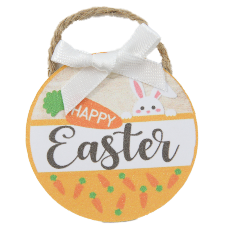 Dolls House "Happy Easter" Sign Wreath with White Bow Miniature Door Accessory