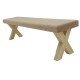 Dolls House Bench with Bare Cross Wooden Legs Miniature Modern Dining Furniture