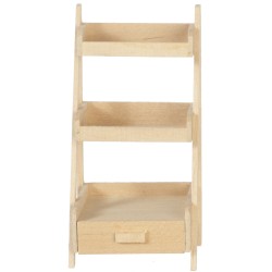 Dolls House Bare Wood Slanting Display Shelving Unit Miniature 1:12 Furniture