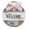 Dolls House "Welcome" Sign Wreath with Pink Bow Miniature Door Accessory 1:12