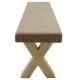 Dolls House Bench with Bare Cross Wooden Legs Miniature Modern Dining Furniture