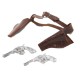 Dolls House Double Holster Belt & Guns Leather Ranch Western Cowboy Accessory