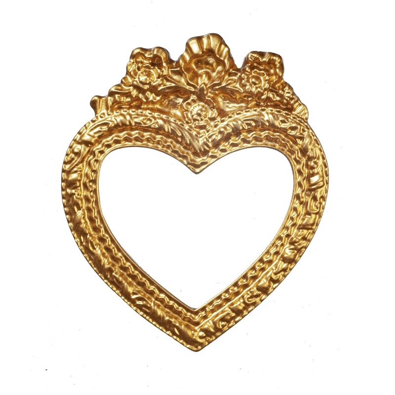 Dolls House Gold Empty Heart Picture Frame Miniature Ornate Accessory 1:12 Scale