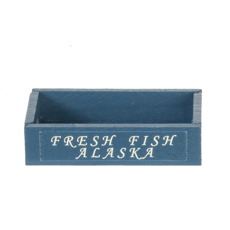 Dolls House Fresh Fish Alaska Blue Empty Crate Miniature Market Shop Accessory