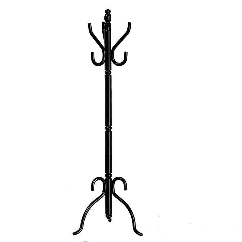 Dolls House Black Hat & Coat Rack Stand Miniature Hall Accessory 1:12 Scale