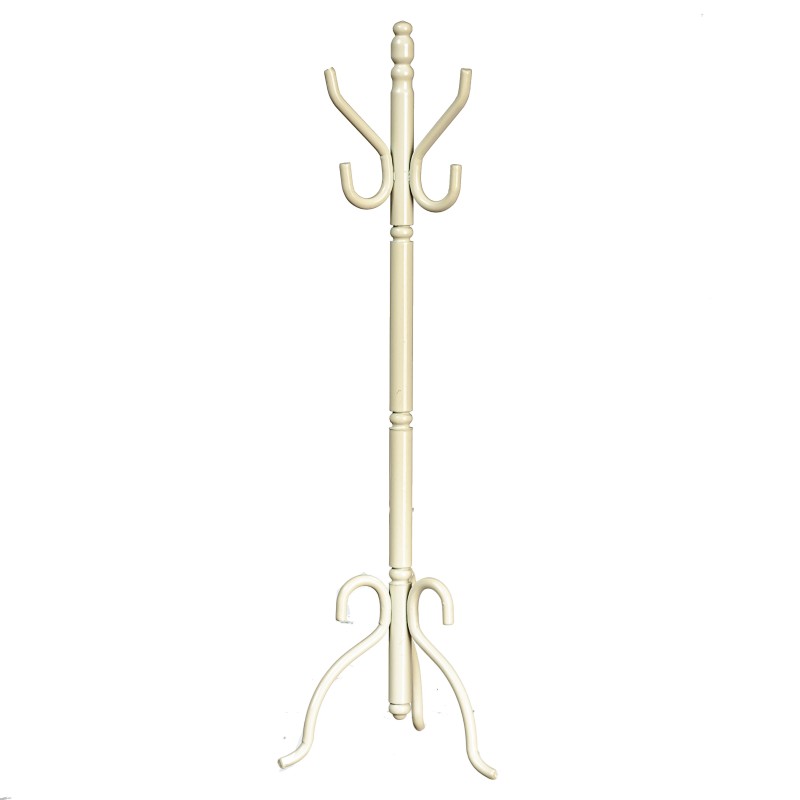 Dolls House White Hat & Coat Rack Stand Miniature Hall Accessory 1:12 Scale