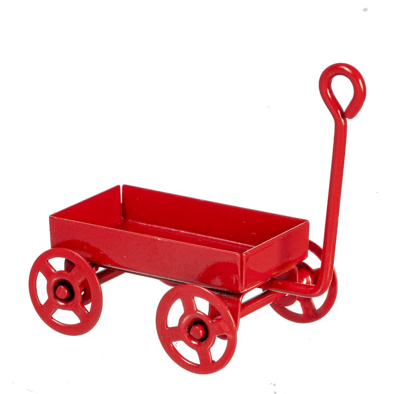 Dolls House Red Wagon Trolley Cart Miniature Garden Beach Accessory 1:12 Scale