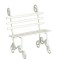 Dolls House White Slatted Garden Bench Miniature Outdoor Park Furniture Small