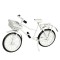 Dolls House White Bike Bicycle with Basket Miniature Garden Outdoor Accessory