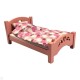 Dolls House Pink Single Bed with Teddy Bear Duvet Set 1:12 Bedroom Furniture