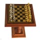 Dolls House Walnut Chess Table with Set Miniature Study Pub Furniture 1:12 Scale