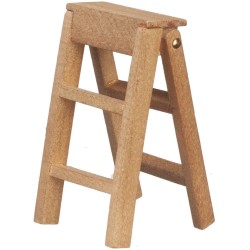 Dolls House Small Wooden Step Ladders Walnut Miniature Garden Shed Accessory