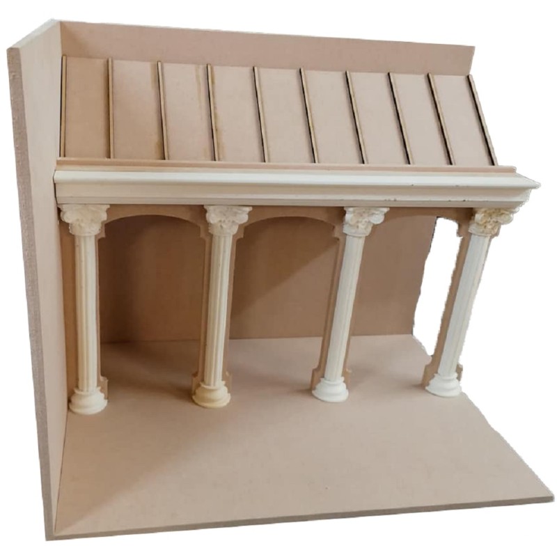 Cloister Arch Walkway Garden Display Setting Unpainted Flat Pack Kit 1:12 Scale