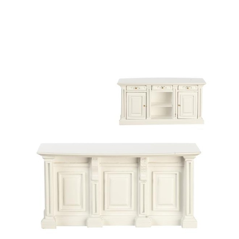 Dolls House White Island Unit Kitchen Furniture The Platinum Collection 1:12 Dolls House White Island Unit Kitchen Furniture The Platinum Collection 1:12