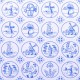 Dolls House Miniature Print Dutch Blue White Delft Tile Wallpaper