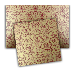 Dolls House Renaissance Red on Gold Miniature Print 1:12 Wallpaper