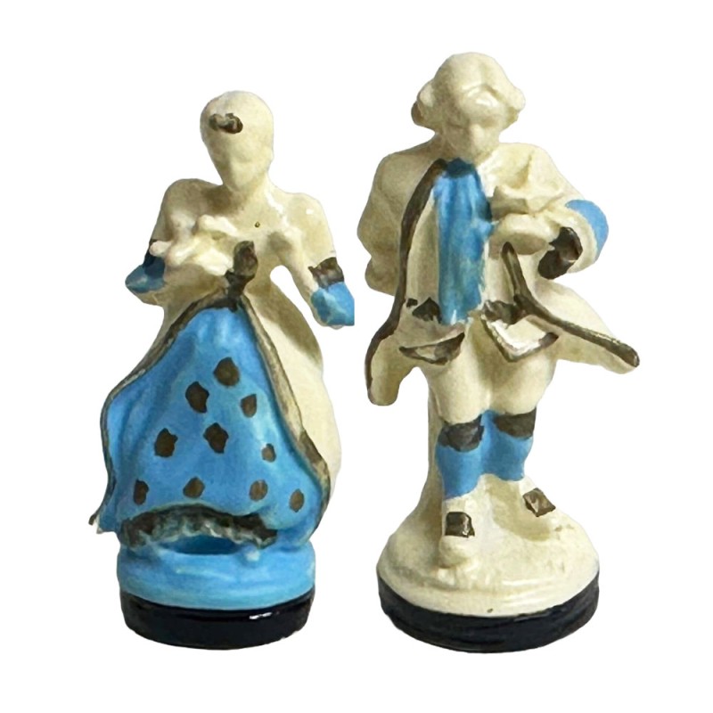 Dolls House Colonial Couple Lady & Gent Figurines Miniature Ornament Accessory 