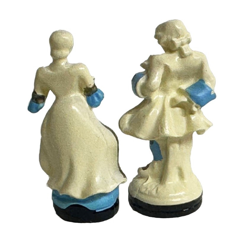 Dolls House Colonial Couple Lady & Gent Figurines Miniature Ornament Accessory 