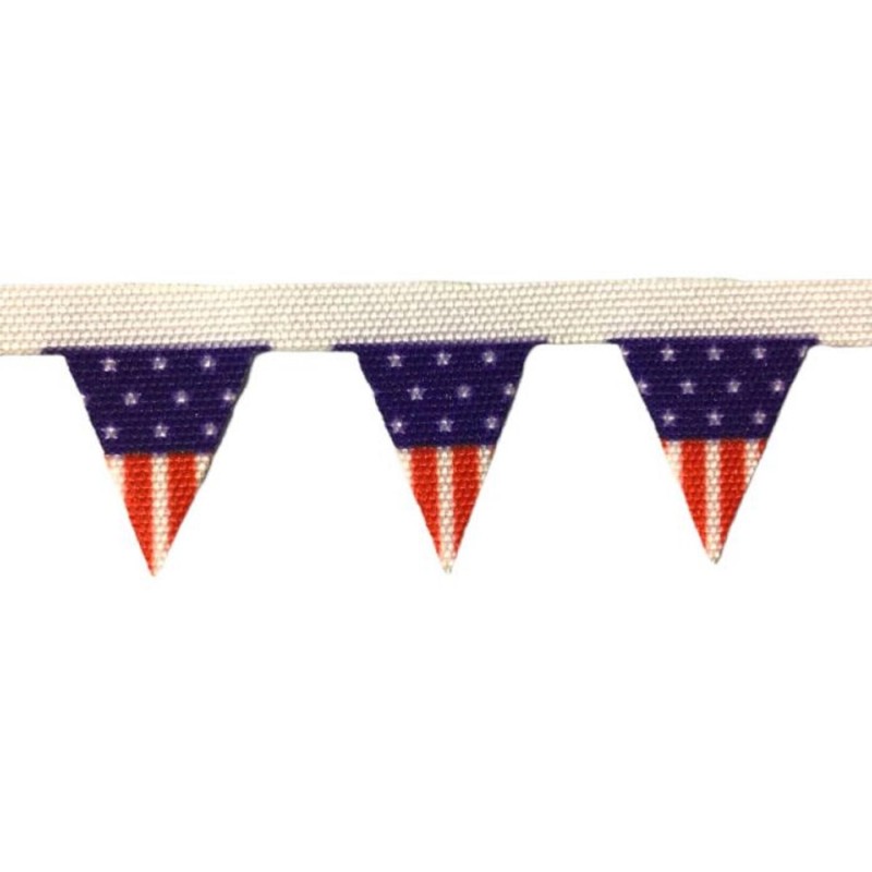 Dolls House American USA Flag Bunting Party Banner Decoration 1:12 Accessory