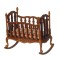 Dolls House Victorian Rocking Cradle Walnut 1:24 Half Inch JBM Nursery Furniture