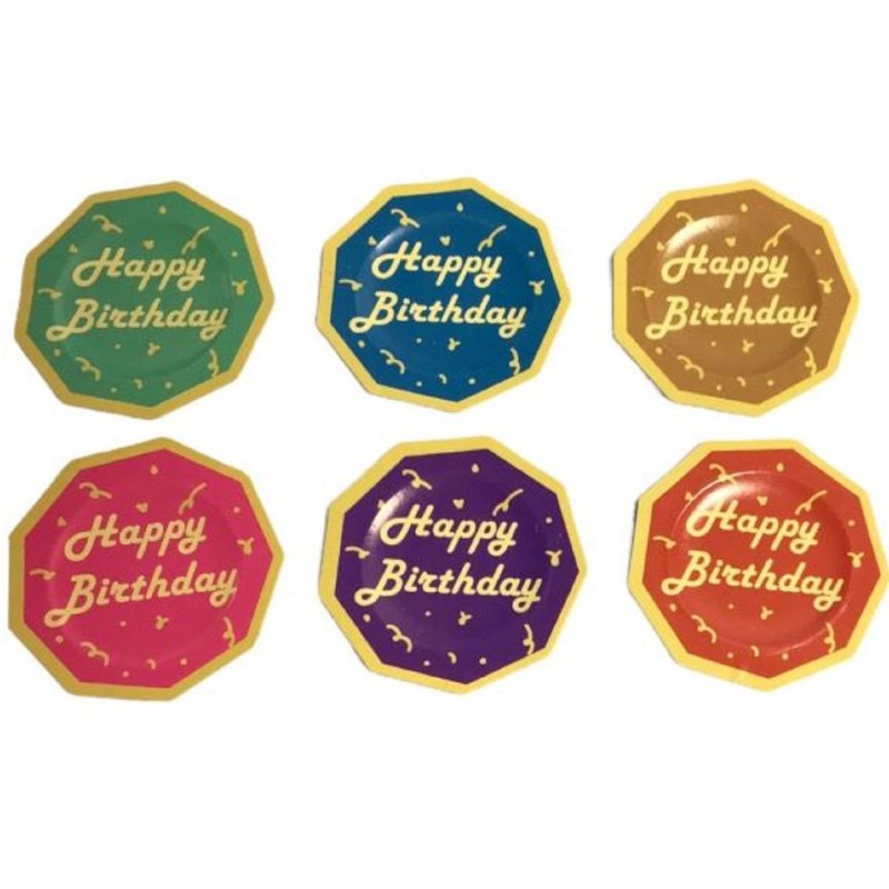 Dolls House Happy Birthday Party Plates Celebration 1:12 Dining Room Accessory