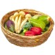 Dolls House Fresh Vegetables in Woven Basket 1:12 Kitchen Shop Store Accessory