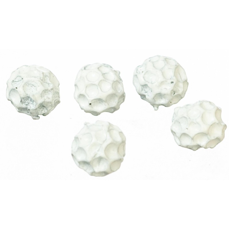 Dolls House White Golf Balls Set of 5 Miniature Outdoor Game Accessory 1:12 Scale