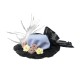 Dolls House Lady's Hat Black & Lavender with Feather Milliners Shop Accessory