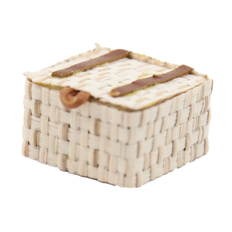 Dolls House Pioneer Straw Woven Basket Square Storage Box Bedroom Accessory