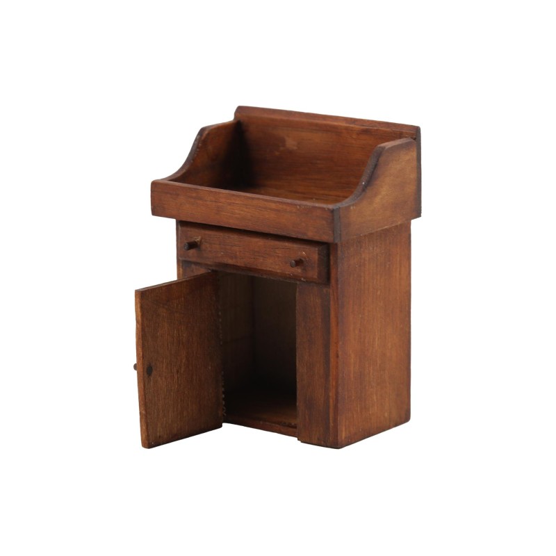 Dolls House Rustic Wash Stand Unit Wooden Miniature Bedroom Bathroom Furniture