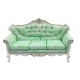 Dolls House Sofa White Green Settee Louis XV Rococo Baroque JBM Furniture 1:12