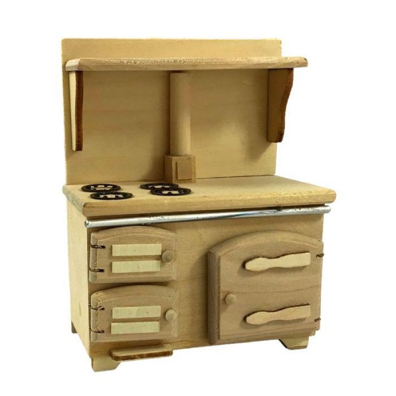 Dolls House Unfinished Victorian Cooker Stove Bare Wood 1:12 Kitchen Furniture