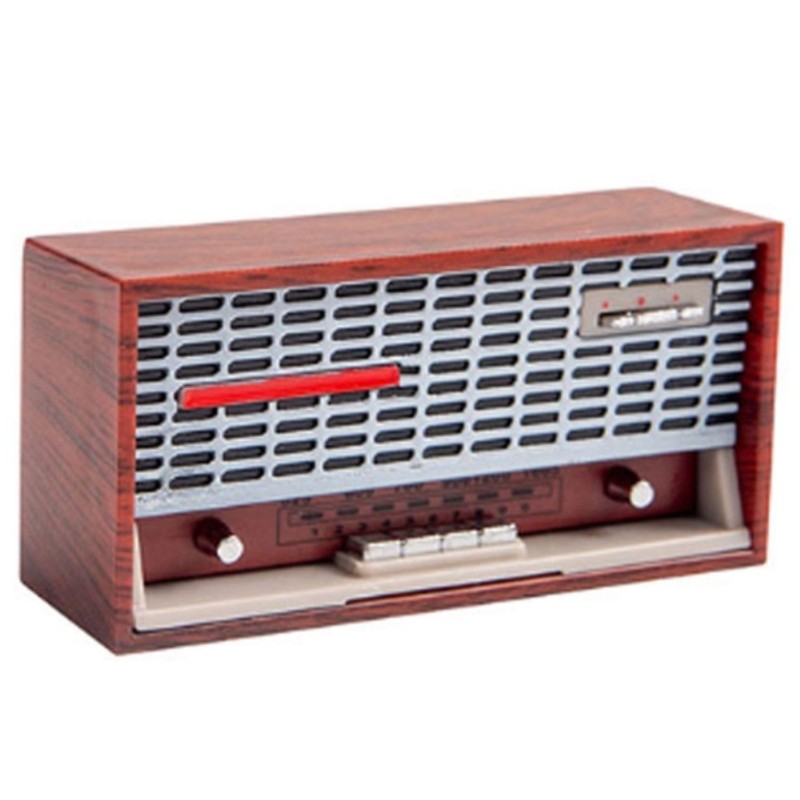 Dolls House Radio Dark Wood Finish 1950's Accessory 1:12 Scale Non-Working