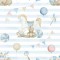 Dolls House Wallpaper Blue Striped Teddy Design Miniature Print 1:12 Decoration
