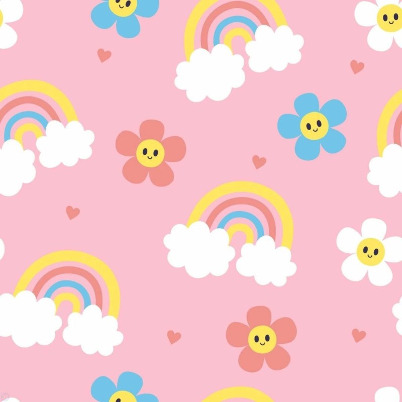 Dolls House Wallpaper Cute Flower Rainbow Design Dolls House Wallpaper Cute Flower Rainbow Design