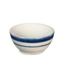 Dolls House Bowl Blue & White Ceramic Tableware Dining Room Accessory Miniature