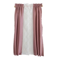 Dolls House Curtains Pink Drapes White Net Modern Miniature Window Accessory