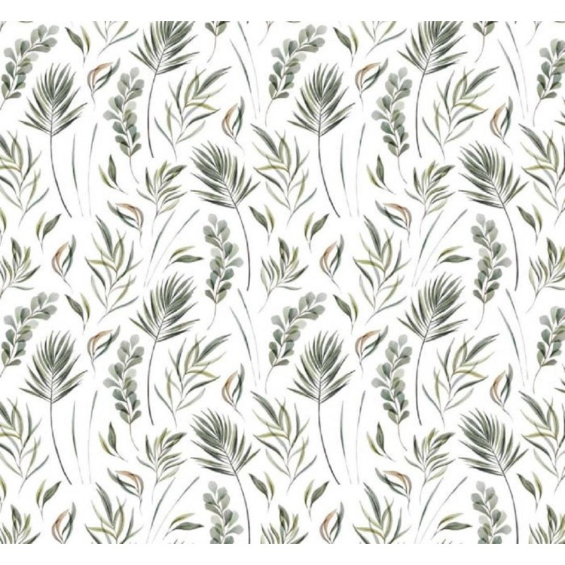 Dolls House Green Tropical Leaf Pattern Miniature Print Wallpaper 1:12 Scale
