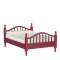 Dolls House Double Bed Mahogany Spindle Head & Foot Board Bedroom Furniture