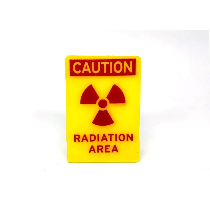 Dolls House Radiation Area Sign Caution Warning Yellow 1:12 Scale Accessory