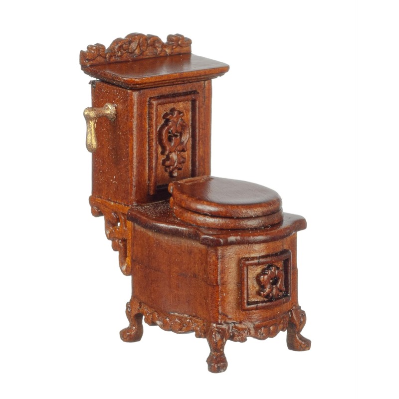 Dolls House Toilet Walnut French Provincial 1:24 Scale JBM Bathroom Furniture