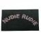 Dolls House Bath Mat "Nudie Rudie" Black & Pink Modern Bathroom Rug Printed Card