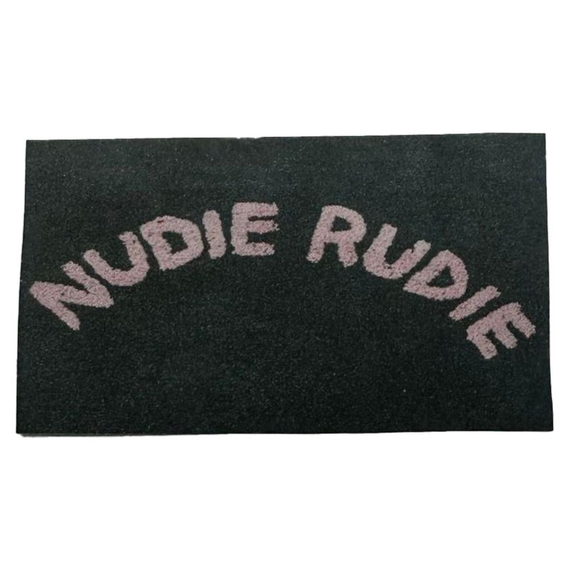 Dolls House Bath Mat "Nudie Rudie" Black & Pink Modern Bathroom Rug Printed Card