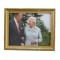 Dolls House Queen Elizabeth II & Prince Philip Portrait Picture 1:12 Gold Frame