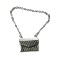 Dolls House Ladies Handbag Modern Silver Clutch with Chain Strap 1:12 Accessory