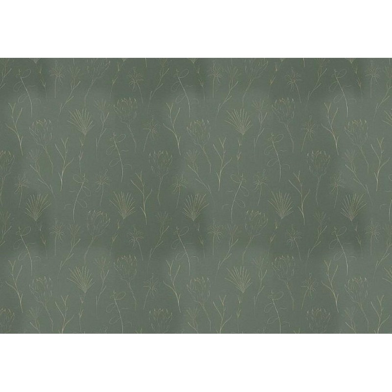 Dolls House Green & Gold Floral Leaf Miniature Print Wallpaper 1:12 Scale