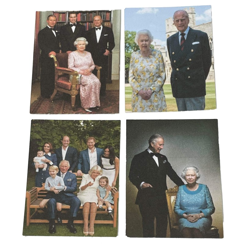 Dolls House 4 Queen Elizabeth II Family Portrait Picture Posters 1:12 Accessory