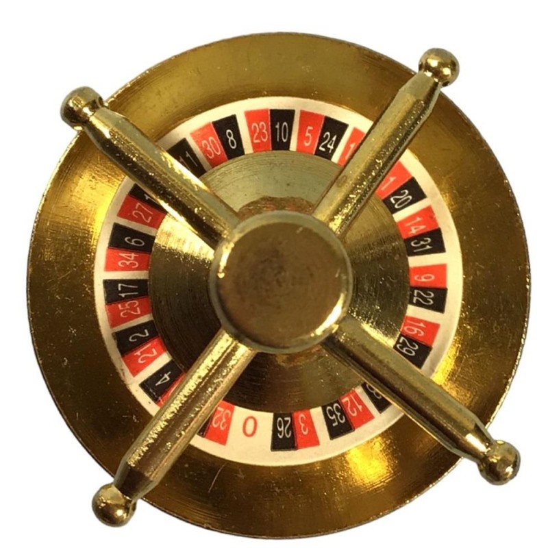 Dolls House Roulette Wheel Casino Table Pub Accessory Wheel Spin Party Game 1:12