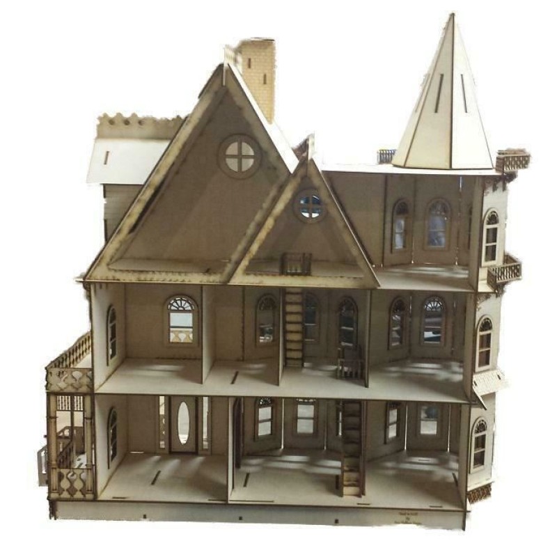 Leon Gothic Victorian Dolls House 1:24 Half Inch Scale Laser Cut Flat Pack Kit