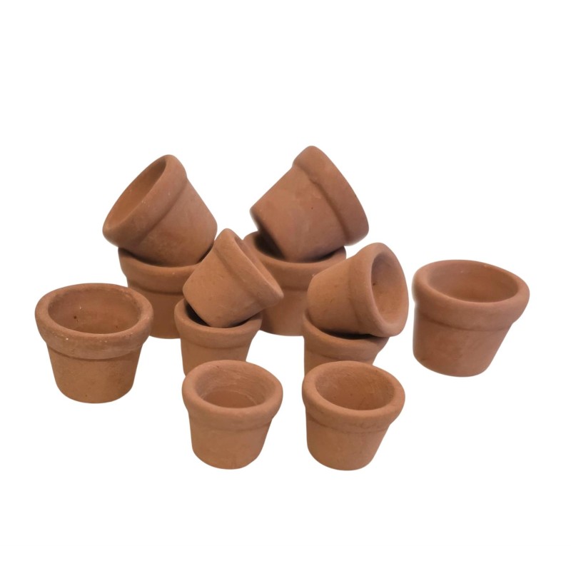 Dolls House Flower Pots Terracotta Set of 12 Miniature Plant Containers Dolls House Flower Pots Terracotta Set of 12 Miniature Plant Containers